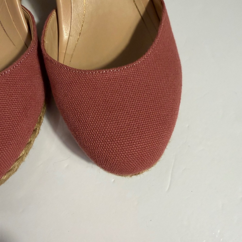 Vionic Womens Rose Pink Canvas Espadrille Wedge Ankle Strap Sandals Size 8 - Picture 4 of 13